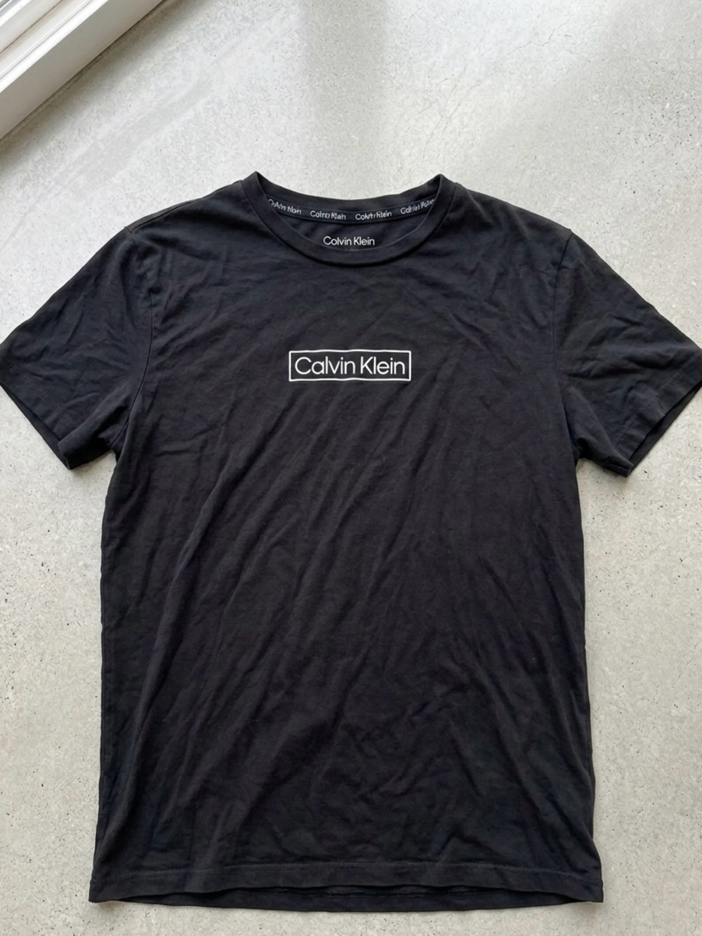 Calvin Klein Black Tee with White Logo Box